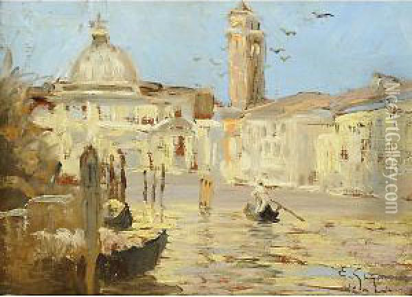 Canale A Venezia Oil Painting - Eugenio Gignous
