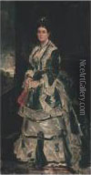 Portrait Of The Baroness Albert Grant Oil Painting - Sir Francis Grant