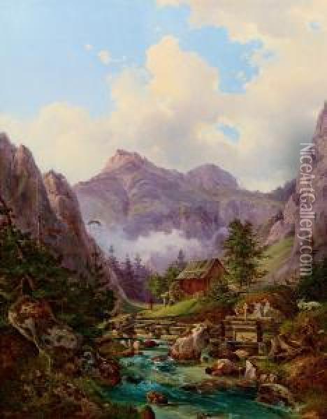 Motiv Aus Der Steiermark Oil Painting - Edmund Mahlknecht