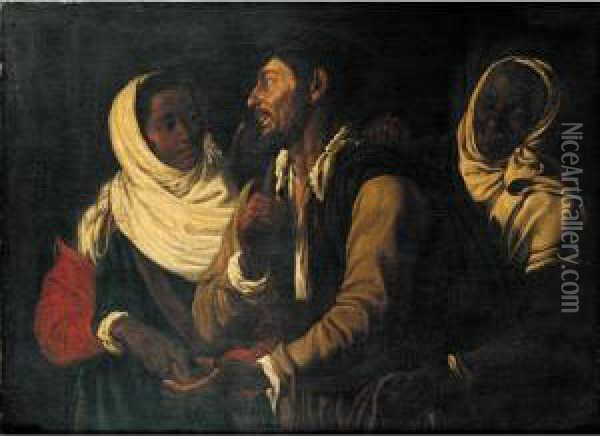 The Fortune-teller Oil Painting - Bartolomeo Manfredi