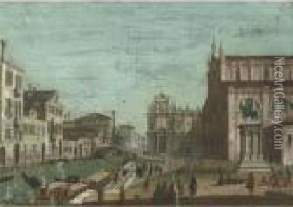 Ss Giovanni E Paolo And Scuola Di San Marco, Venice Oil Painting - (Giovanni Antonio Canal) Canaletto