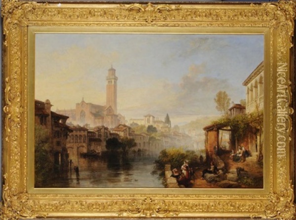 Verona With Lofty Towers Oil Painting - James Duffield Harding
