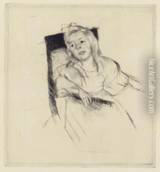 Simone Resting Her Head On The Back Of A Chair (b. 187) Oil Painting - Mary Cassatt