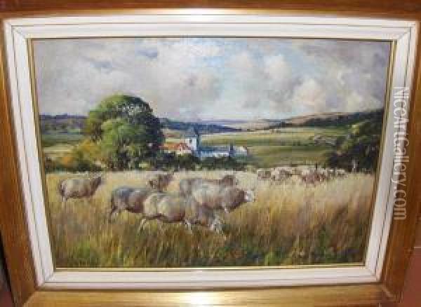 September Morning Oil Painting - Henry Morley