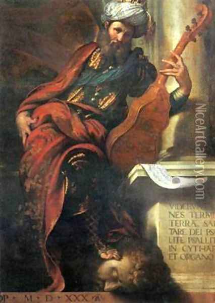 The Prophet David 1530 Oil Painting - Boccaccio Boccaccino
