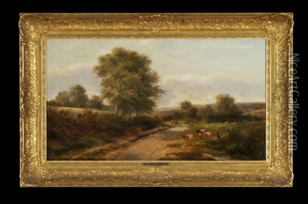 Near Dorking, Surrey Oil Painting - Adam Barland