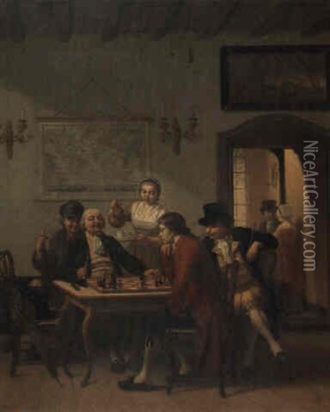 Chess Game, Antwerp Oil Painting - Jan David Col