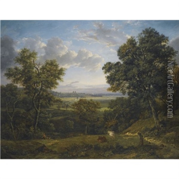 View Of Greenwich (from Charlton Wood, Near Woolwich) Oil Painting - Patrick Nasmyth