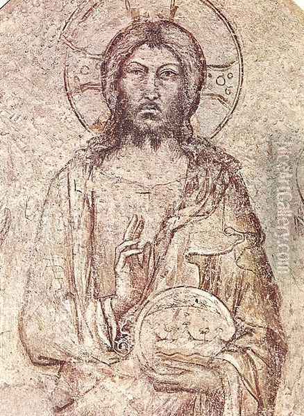 Saviour Blessing (detail) 1341 Oil Painting - Louis de Silvestre