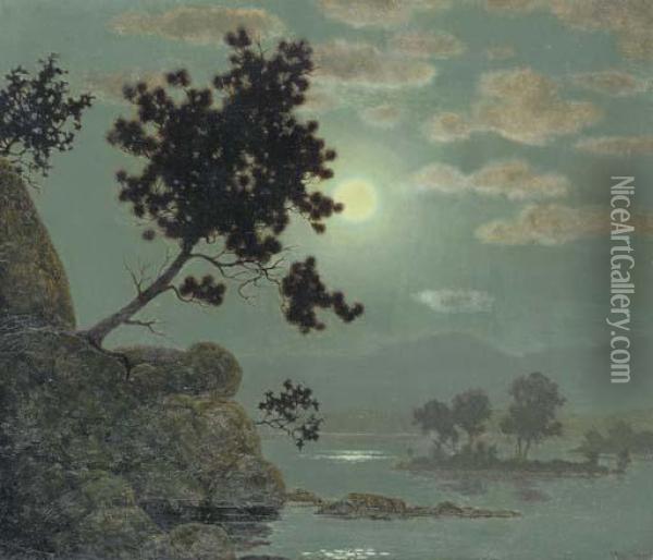 Silvery Moonlight Oil Painting - Harry Wilson Watrous