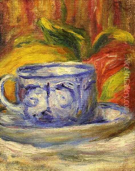 Cup And Fruit Oil Painting - Pierre Auguste Renoir