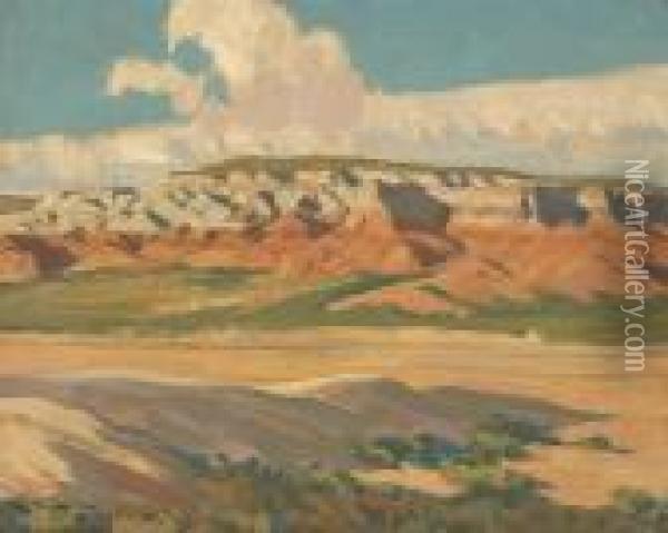 Butte At Red Lake, Navajo Reservation, Arizona Oil Painting - Maynard Dixon