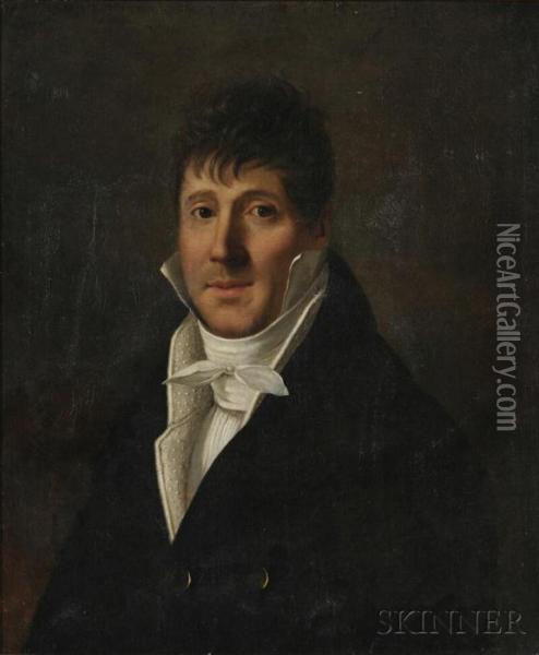 Portrait Of A Gentleman In Early 19th Century Attire Oil Painting - Gustave De Galard