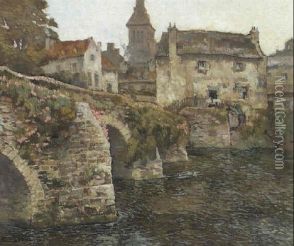 Le Pont Fleuri Oil Painting - Paul Leduc