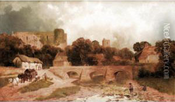 The Castle At Brecon, Powys Oil Painting - James Peel