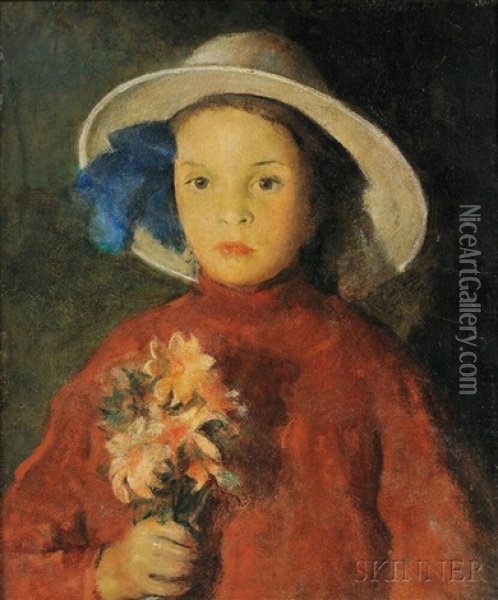 Flower Girl Oil Painting - Charles Webster Hawthorne