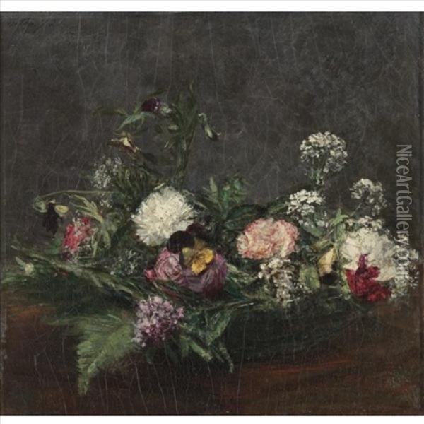 Fleurs Oil Painting - Henri Fantin-Latour