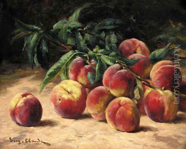 Peaches and foliage Oil Painting - Eugene Claude