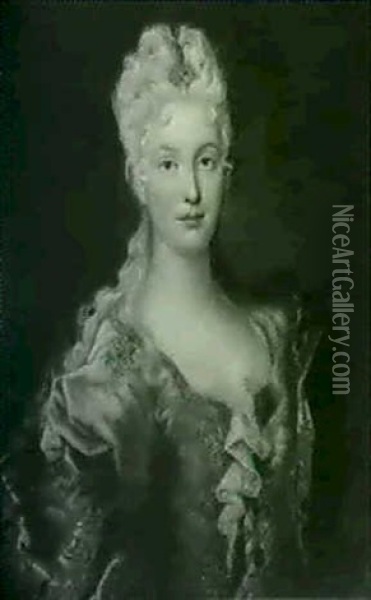 Portrait Of A Lady From The Polish High Nobility Oil Painting - Louis de Silvestre