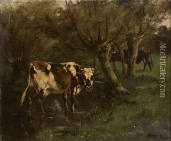 Vaches Sous Un Paysage Oil Painting - Aymar (Aimard Alexandre) Pezant