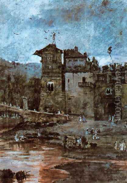 Alcazaba de Malaga Oil Painting - Antonio Munoz Degrain