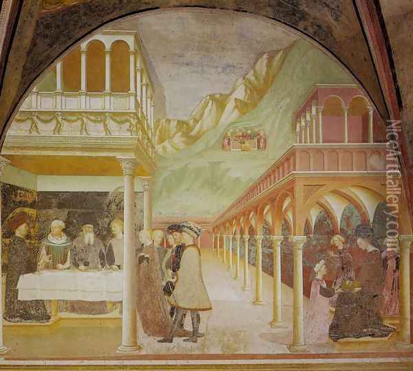 Herod's Banquet (Banchetto di Erode) Oil Painting - Tommaso Masolino (da Panicale)