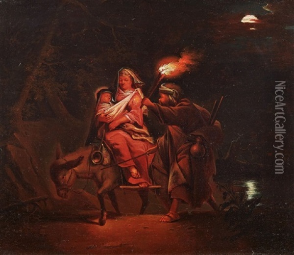 Heilige Familie Auf Der Flucht Nach Agypten Oil Painting - Johann Conrad Seekatz