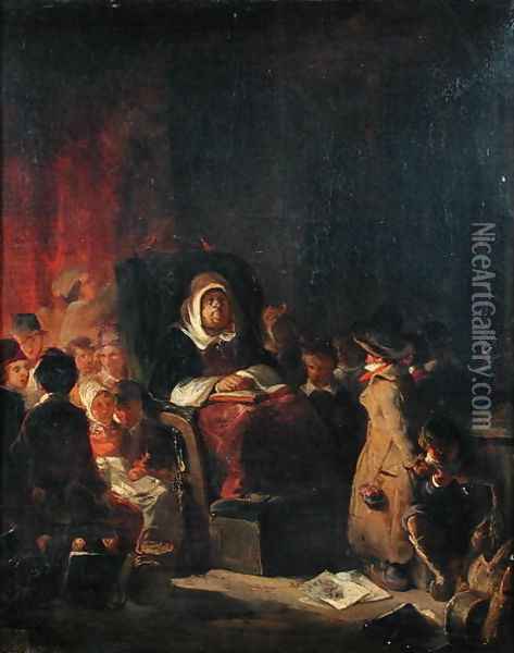The Schoolmistress Oil Painting - Nicolas Toussaint Charlet