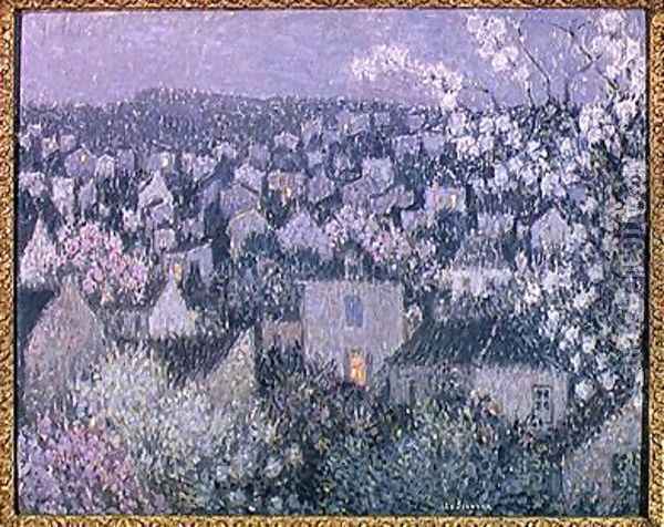 Spring Evening Oil Painting - Henri Eugene Augustin Le Sidaner