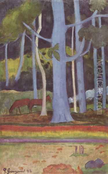 Landscape at Tahiti Oil Painting - Paul Gauguin