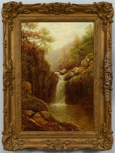 Pecca Falls, Ingleton Oil Painting - William Mellor