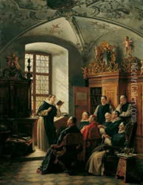 Die Jobsiade Im Kloster Zu Ettal Oil Painting - Max Scholz