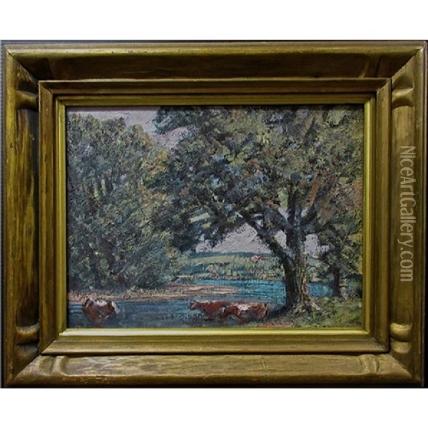 Woodland Idyl Oil Painting - Homer Ransford Watson