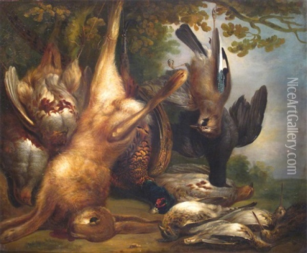 Still Life Of Dead Game Oil Painting - Edward Coleman
