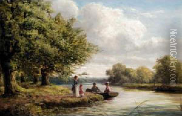Boating On The River Oil Painting - George Boyle