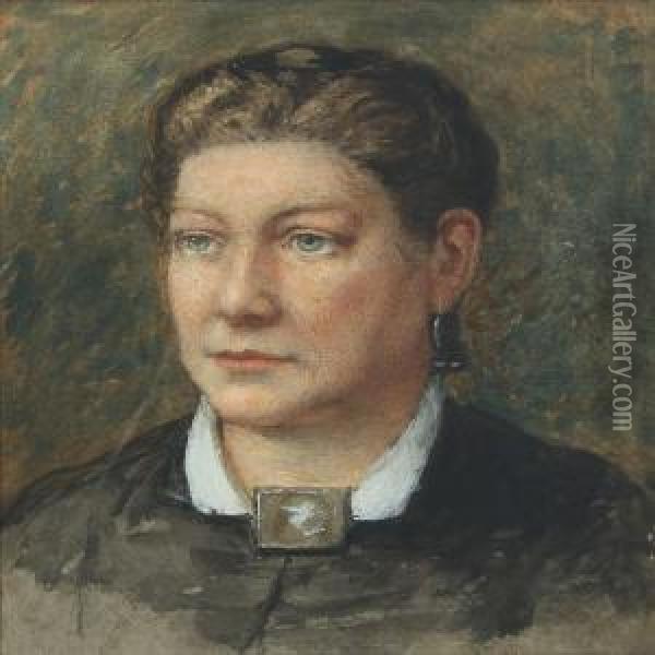 Portrait Of Maria Roe, Born Latham Oil Painting - Walter Herbert Roe