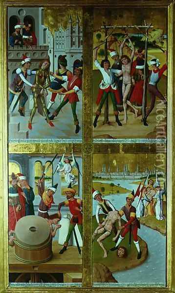 Scenes from the Life of St. Victor from the Inner Section of the Right Exterior Wing of the Former Main Altar in St. Nicholass Church, 1481 Oil Painting - Hermen Rode