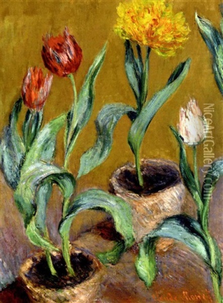 Pots De Tulipes Oil Painting - Claude Monet