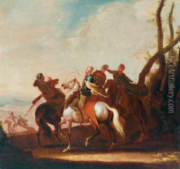 Cavalieri Durante La Marcia Oil Painting - Georg Philipp I Rugendas