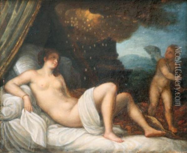 Danae Oil Painting - Tiziano Vecellio (Titian)