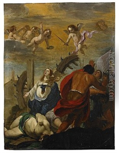 Sankta Katarina Oil Painting - Laurent de (LaHyre) LaHire