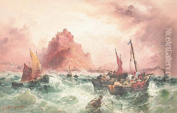 Shipping Off St. Michael's Mount Oil Painting - S.L. Kilpack