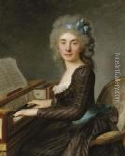 Portrait Of Mademoiselle Rouille Oil Painting - Antoine Vestier