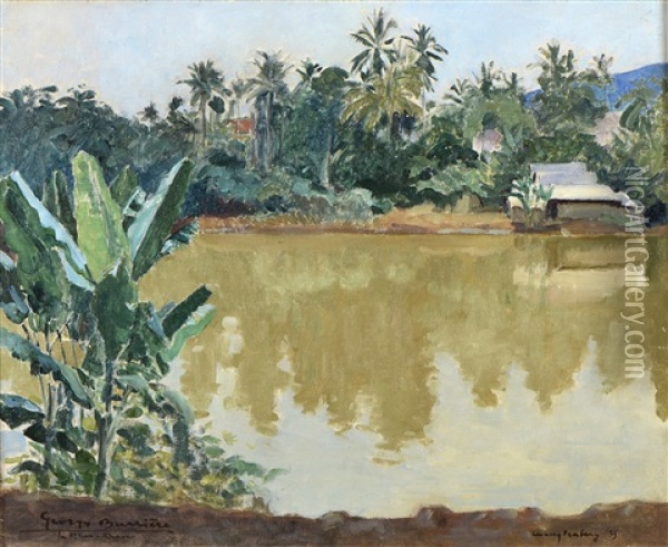 Le Mekong Aux Environs De Luang Prabang (laos) Oil Painting - George Barriere
