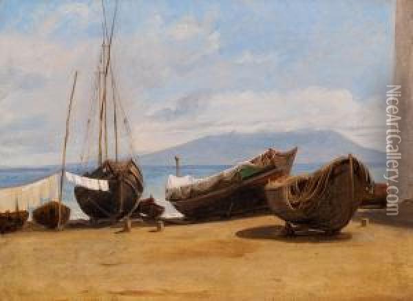 The Gulf At Castelamare Oil Painting - Constantin Hansen