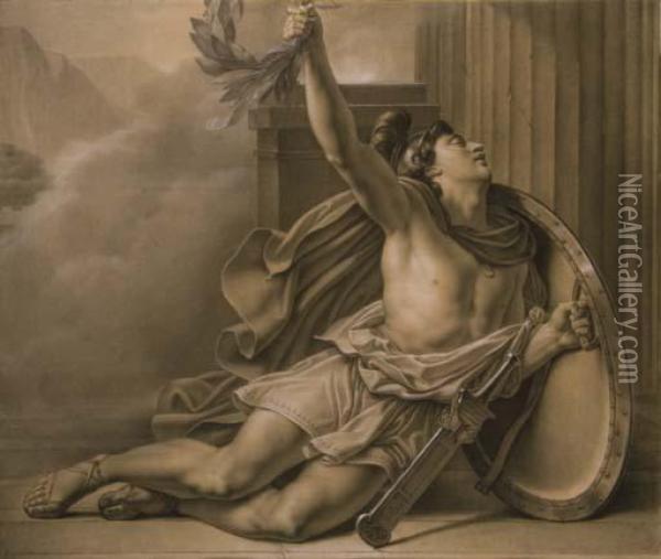 Philippides Annoncant La Victoire De Marathon Oil Painting - Jerome Martin Langlois