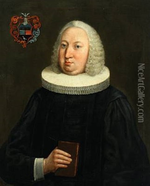 Portrait Of Jacob Caspar Christian Pingel (1720-1782), Professor And Archdeacon At Soro Academy In Denmark Oil Painting - Carl Gustav Blumenthal