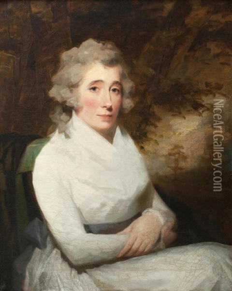 Half-length Portrait Of Mrs Allen Oil Painting - Sir Henry Raeburn