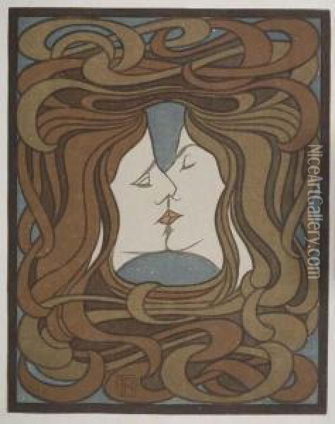 The Kiss Oil Painting - Peter Behrens