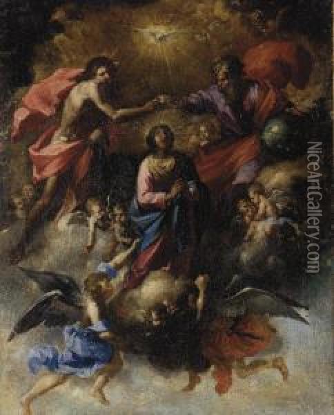 Le Couronnement De La Vierge Oil Painting - Giuseppe Passeri